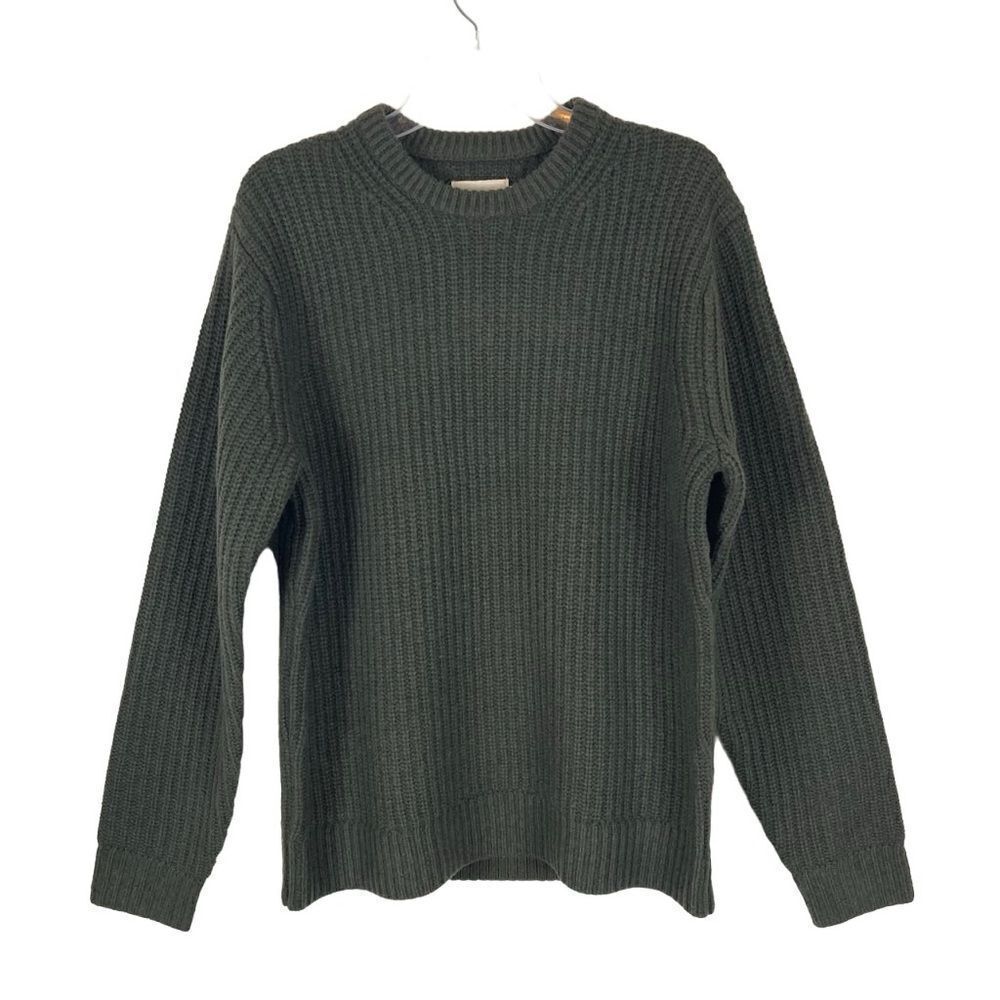 Taylor Stitch The Wharf Sweater 100% Merino wool in Dark Olive crewneck XS & S